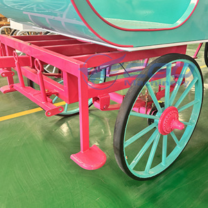 Carrozas de Caballos de Lujo para Turismo al Aire Libre, Combinación de Colores Rosa y Verde, Carroza Real de Cenicienta para Bodas - Product Image 5