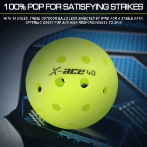 X-Ace 40 Custom Logo <strong>Pickleball</strong> <strong>Balls</strong> USAPA Approved 40-Hole PE <strong>Balls</strong> <strong>for</strong> Outdoor Training and Entertainment - Product Image 3