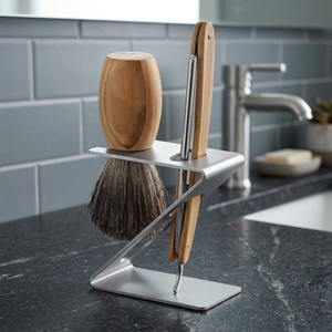 Ensemble de rasage 4 en 1 comprenant un rasoir de sécurité, un support pour rasoir, une brosse à raser et 5 lames, kit de rasage classique pour hommes - Product Image 2
