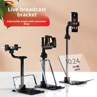 Support de bureau universel rétractable et réglable en hauteur en alliage d'aluminium pour téléphone et tablette, mains libres, forte stabilité, pour diffusion en direct