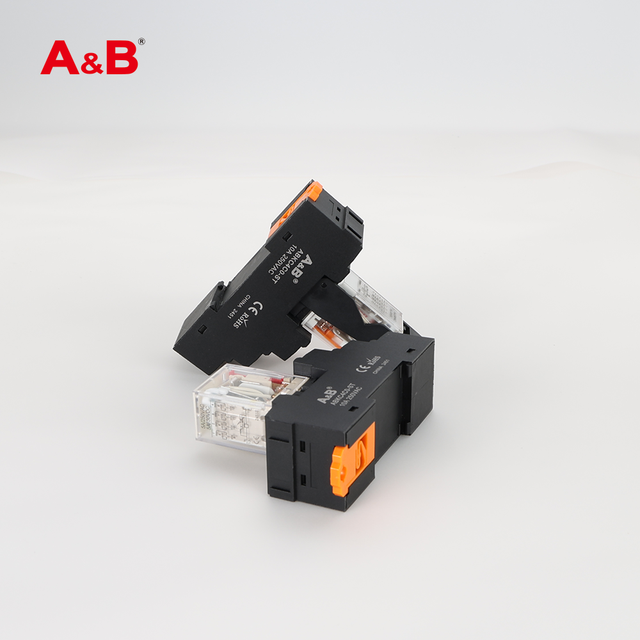 A&B ABKC4C0-ST 2-Pole 8-Pin 250VAC Industrial General Purpose Electromagnetic Relay Slim for Motor Controllers