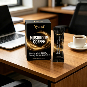 Mélange de café instantané aux champignons et maca Yyanst, 20 sachets individuels, soutien naturel doux pour la vitalité, boisson café aux herbes - Product Image 2