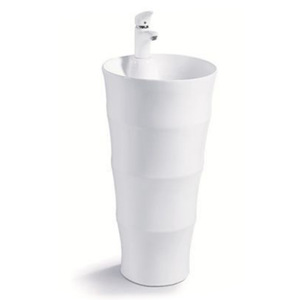 Lavabo de Pedestal de Cerámica de una Pieza Aivijia G308, 42x42x83cm, Lavabo para Baño - Product Image 2