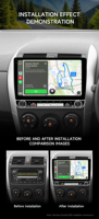 Radio para Auto BQCC de 10 Pulgadas con Pantalla IPS, Reproductor Multimedia Carplay MP5, Mirrorlink, RDS, BT, FM, GPS, Estéreo para Auto, Colorido, Universal