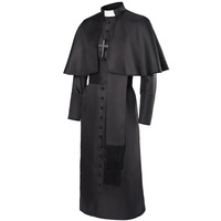 Costume de Prêtre Médiéval Catholique, Soutane Religieuse Romaine, Vêtements de Pape Pasteur Père, Robe de Messe Missionnaire, Tenue de Clergé
