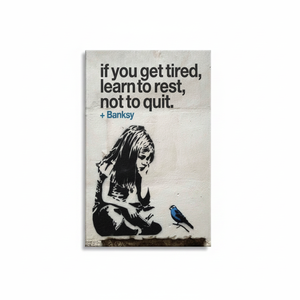 Toile imprimée avec le graffiti de Banksy, Fille avec oiseau : Art mural inspirant, TOILE ENVELOPPEE - Product Image 2