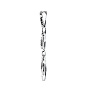 Pendentif Breloque de Haute Qualité en Or Blanc Massif 18K avec Diamant Véritable, Coupe Brillante, Grande Taille Ovale, Semi-Monture, Vente en Gros Chine, Idéal Cadeau - Product Image 2