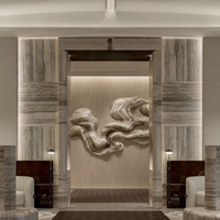 Panneau mural en marbre naturel de haute qualité, design imperméable, pour les halls d'appartements