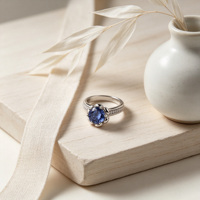 Bague pour femme en argent sterling 925 plaqué platine avec pierres précieuses et zircone cubique pour fiançailles, mariage, cadeau et soirée