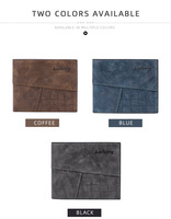 Baellerry dompet ramping pria mewah grosir kulit lipat tiga Cuir de Luxe Portefeuille