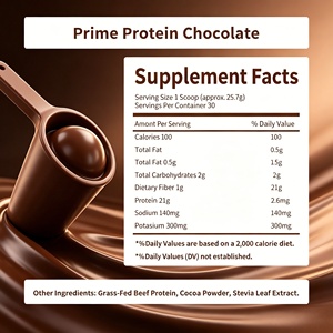 Poudre de protéines <span class=keywords><strong>Prime</strong></span> OEM ODM saveur chocolat, isolat de protéines de bœuf nourri à l'herbe, favorisant la santé intestinale, supplément pour la récupération musculaire - Product Image 3