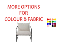 Fauteuil Sling Accent en Vente Directe d'Usine Nisco, Fauteuil à Structure Métallique avec Rembourrage en Mousse Déchiquetée, Blanc