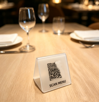 Support de table en acrylique transparent double face avec logo personnalisé pour restaurant, magasin de détail, café, menu, liste de prix
