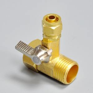 Robinet à bille 3 voies en cuivre pur, filetage 3/8 po, connecteur intégré pour purificateur d'eau, usage domestique et cuisine - Product Image 2