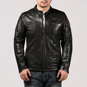 แจ็กเก็ตหนังแกะนักบินสำหรับผู้ชายเสื้อโค้ทหนังแท้สำหรับผู้ชายลำลองแบบสมาร์ทแบรนด์อิตาลีออกแบบได้ตามต้องการ - Product Image 5
