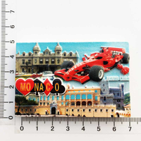 Monaco Monte Carlo Magnetic Racing Championship Cadeaux Casino Tourisme Réfrigérateur Souvenir Vente en gros Aimant de réfrigérateur Monaco personnalisé