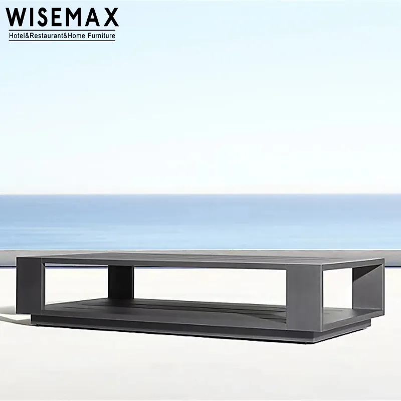 WISEMAX high end foshan mobili da giardino in alluminio rettangolare centro tavolino con divano set per piscina parco balcone