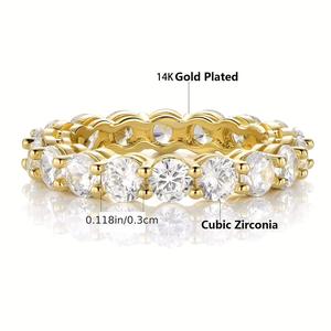 Bagues <span class=keywords><strong>Mylove</strong></span> classiques plaquées or rose avec pierres précieuses et zircon cubique tridimensionnel pour femmes - Certifiées pour mariage et fiançailles - Product Image 3