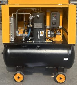 저소음 220V 단상 휴대용 스크류 에어 컴프레서 5.5kW 7.5HP 오일리스 모터 PLC 엔진 장착 120L 에어 탱크 펌프 - Product Image 4