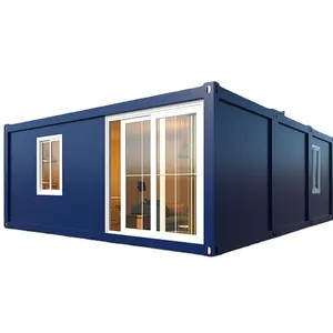 Casa portátil pré-fabricada, recipiente de 2 quartos, estrutura plana de 40 pés, casa modular de contêineres