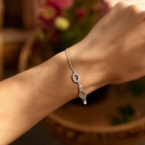 Amy Amy Fashion Bracelet 925 Silver Rhodium Plated Zirconia <b>Key</b> Pendant Minimalist Design For Women Everyday Wear - Product Image 2