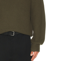 Pull col polo à manches longues pour hommes, avec logo personnalisé et bouton vers le haut, livraison rapide en usine OEM/ODM, 100% laine, pull tricoté vert