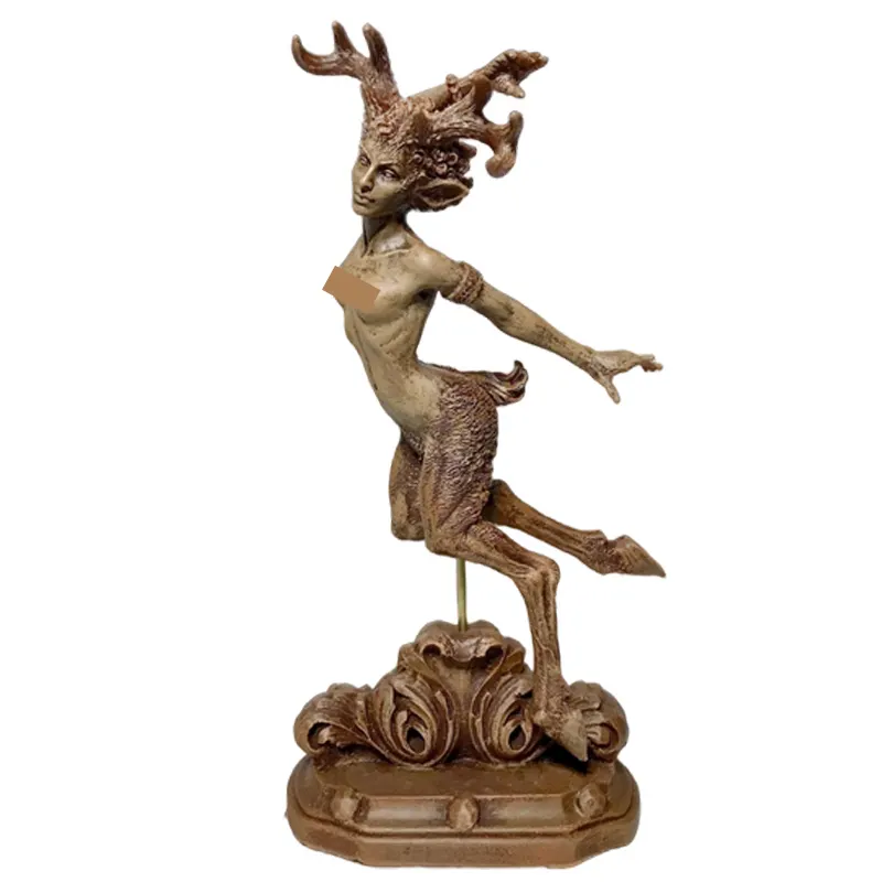 Personalizzato fatto a mano 8 ''mitologia orcish antiche leggende romane figurine resina bronzo elettrolitico Faun statue