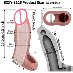 Opalray-agd Vibrateur réaliste en silicone liquide souple, résistant à <span class=keywords><strong>l</strong></span>'eau, à porter à la main, avec fonction de vessie de sperme et manchon pénien creux - Product Image 4