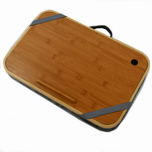 Bandeja de mesa portátil de bambu, escritório em casa, bandeja de cama com mouse pad e suporte de telefone - Product Image 4
