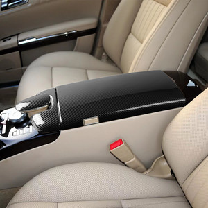 Couverture de boîte d'accoudoir de console centrale Mercedes-Benz, noir piano, ensemble 3 pièces, rangement pour Classe S W221, protection intérieure de luxe - Product Image 2
