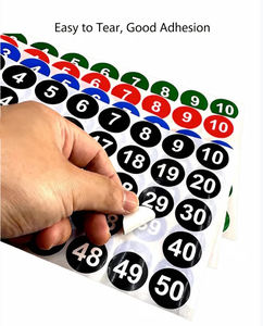 Autocollants numérotés imperméables autocollants, revêtement brillant, diamètre du cœur 1, matériau papier, utilisation artisanale, personnalisable, modèle BENSE 301202 - Product Image 3