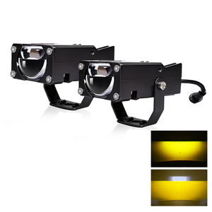 ไฟหน้า LED สีคู่สว่างพิเศษ ไฟตัดหมอก ไฟขับขี่ ไฟเลเซอร์มอเตอร์ไซค์ขนาดเล็ก ไฟขับขี่ขนาดเล็ก อุปกรณ์ตกแต่งรถยนต์ - Product Image 1