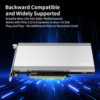 고속 NVMe 스토리지 확장 솔루션 PCIe4.0 X8 4포트 M.2 카드 IX8024 칩셋 서버 AI 워크스테이션 영상 편집 16GT/s