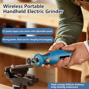 מטחנה זוויתית תעשייתית 7.4V בעלת הספק גבוה עם סוללת ליתיום נטענת, 12 מהירויות, צג דיגיטלי, מנוע ליבה נחושת לחיתוך - Product Image 3