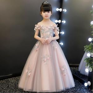 Vestido de Fiesta de Cumpleaños Número 7 para Niña, Modelo 2019, con Flores, Manga Corta/Larga, Largo hasta el Tobillo, con Cuentas, de Lino/Algodón, ODM - Product Image 4
