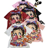 T-shirts en coton imprimés anime et dessins animés, style streetwear euro-américain, collection été 2026, pour couples, filles et garçons stylés