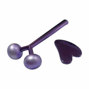 โรสควอตซ์สีม่วงสีม่วงสำหรับใบหน้าลูกกลิ้งนวดหน้าชะลอวัยปรับแต่งได้ตามต้องการ - Product Image 5