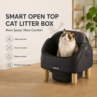 Bac à litière intelligent pour chat à ouverture supérieure, auto-nettoyant, en plastique, facile à nettoyer, avec capteur de sécurité, ventilé, contrôle par application, pour plusieurs chats, utilisation en intérieur