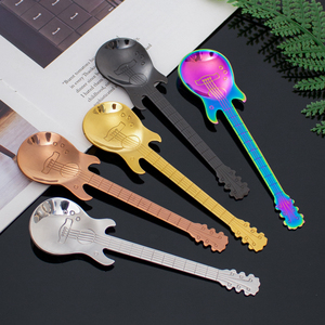 Cucchiaio Creativo a Forma di Chitarra in Acciaio Inox con Placcatura in Titanio per Tè, <span class=keywords><strong>Caffè</strong></span> e Gelato - Product Image 6