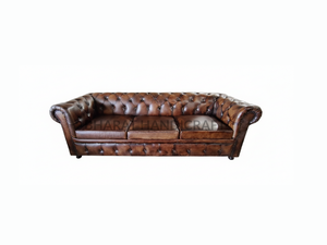 Canapé Chesterfield 3 places, design élégant en cuir capitonné, classique, boutons capitonnés, assise profonde, confortable, élégant, durable - Product Image 3