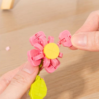 Bloques de Construcción de Plástico ABS al por Mayor, Juego de Ladrillos Micro, Bloques de Construcción DIY para Niños, Forma de Flor Decorativa, Juguetes Educativos para Niños