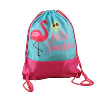 Vente directe d'usine, prix bas, logo personnalisé, sac à dos en polyester recyclé bon marché, sac de sport en nylon avec cordon de serrage
