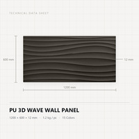 Panel Dinding Gelombang Poliuretan 3D Embossed Board 1200x600mm B2 Kelas Tahan Api Ringan untuk Proyek Cladding
