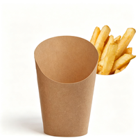 Gobelet en papier kraft recyclable de qualité alimentaire, à simple paroi, pour frites, charcuterie, à emporter, imprimé sur mesure