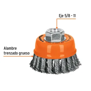 BOX 4 Copricatena a 4 Denti, Filo Intrecciato Spesso 3', Asta 5/8'-11, TRUPER - Product Image 1