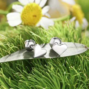 Dylam New Arrival Hypoallergenic Nickel Free 925 Sterling <b>Silver</b> Kid Children 5A CZ Cubic Zirconia Heart Shape <b>Stud</b> Earrings - Product Image 3