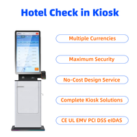 Moniteur tactile LCD, distributeur de cartes RFID, kiosque 32 pouces, Intel Core I3/i5/i7, Android, service en libre-service, enregistrement à l'hôtel