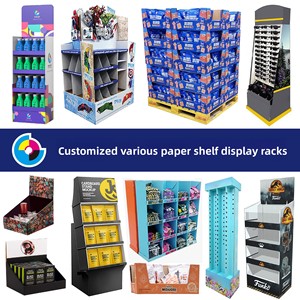 Tùy chỉnh một mảnh PDQ sóng hiển thị giá có thể gập lại có thể tháo rời Tủ quảng cáo cho trung tâm mua sắm sàn đứng - Product Image 3