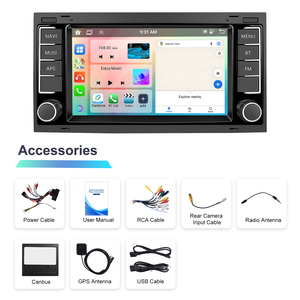 Podofo 7 ''6 + 128GB Android autoradio Car Audio sans fil Carplay/Android Auto IPS GPS WiFi pour VW Touareg Transporter <span class=keywords><strong>Ts</strong></span> Multivan - Product Image 6