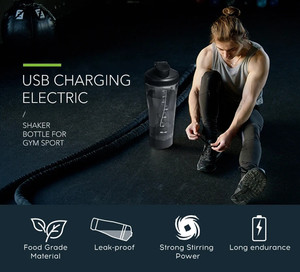 Potente bottiglia elettrica per <span class=keywords><strong>palestra</strong></span> con agitatore proteico da 600ml Usb ricaricabile per frullatore tazza sportiva elettrica per frullatore portatile - Product Image 2